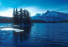 Morning at Two Jacks Lake, with snow.  Banff National Park.